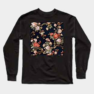 Harmony Embroidered Flowers Pattern Long Sleeve T-Shirt